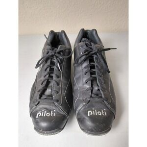Piloti Prototipo Driving Racing Black Leather Shoes US Men's Size 10.5